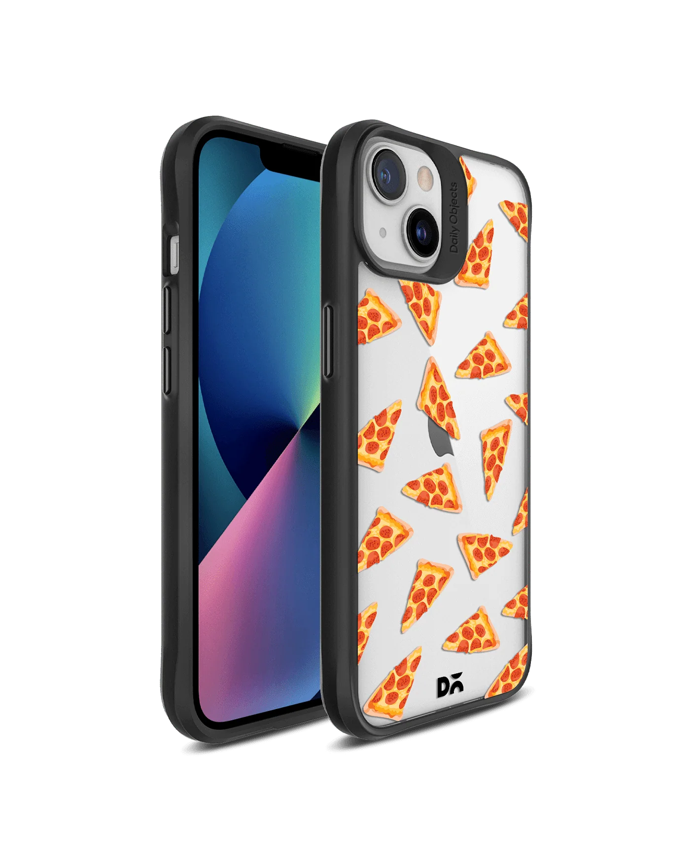 DailyObjects Pizza Slice Icon Black Hybrid Clear Case Cover For iPhone 13 Mini - Image 3