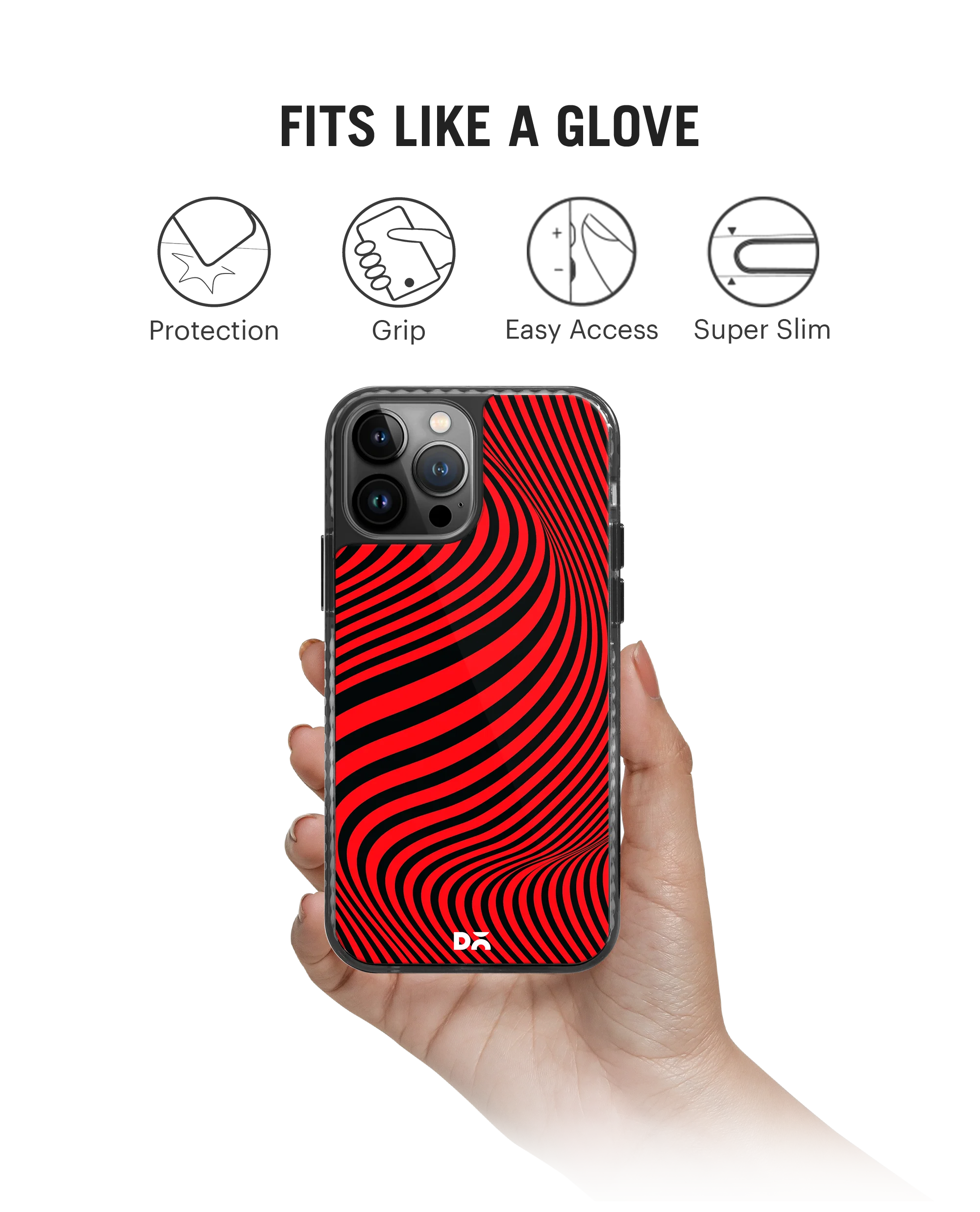 DailyObjects Red Waves Stride 2.0 Phone Case Cover For iPhone 15 Pro - Image 2