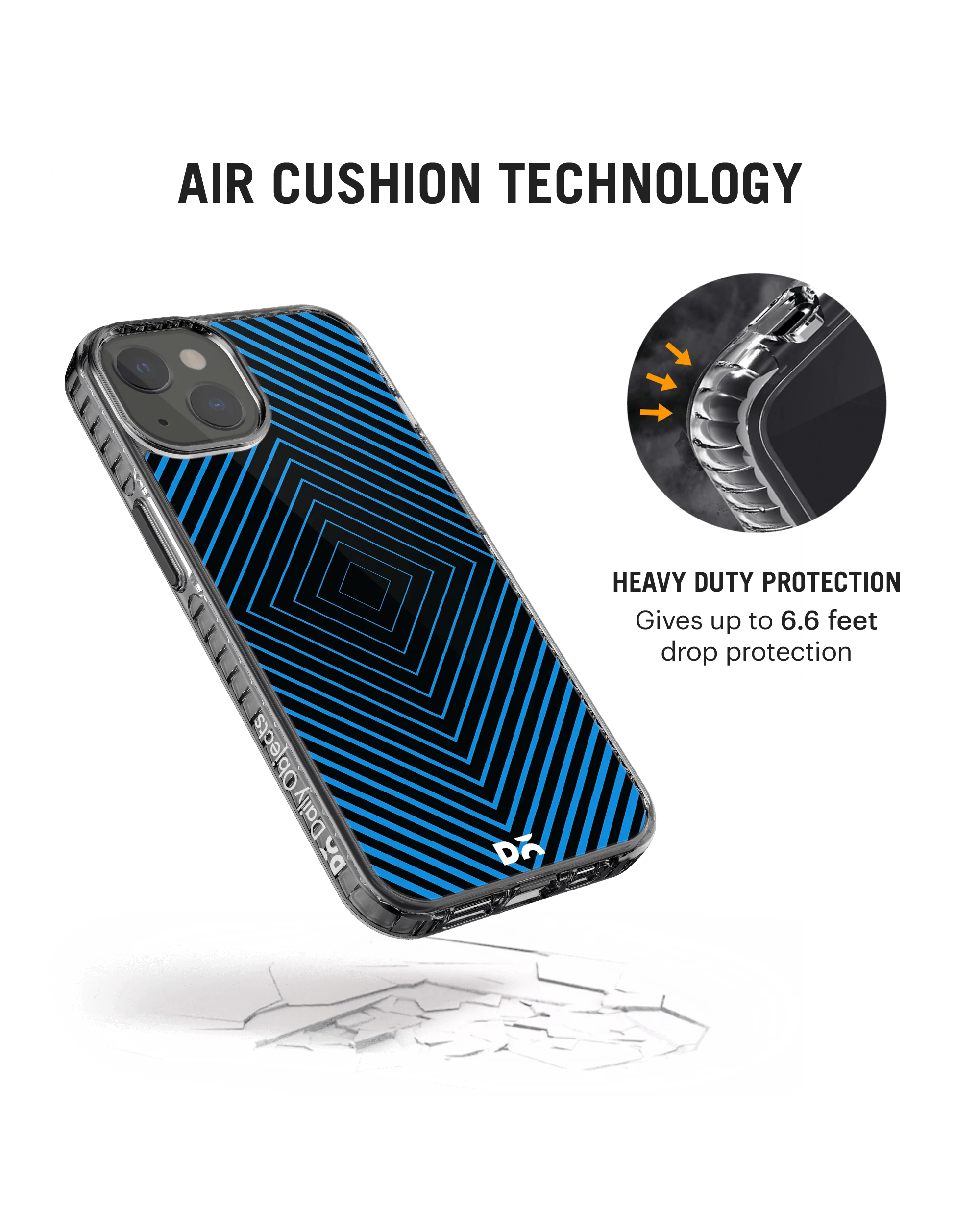 DailyObjects Rhombus Aqua Stride 2.0 Case Cover For iPhone 13 - Image 2