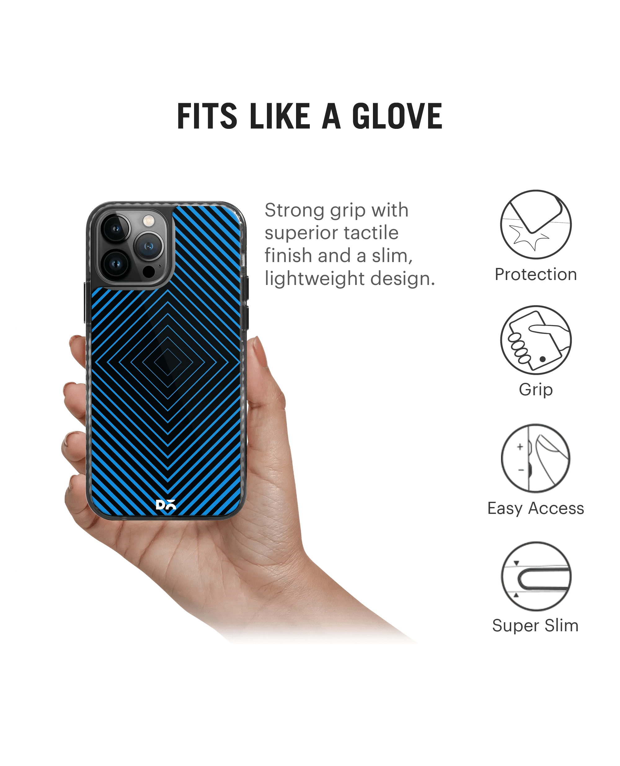 DailyObjects Rhombus Aqua Stride 2.0 Phone Case Cover For iPhone 14 Pro Max - Image 2