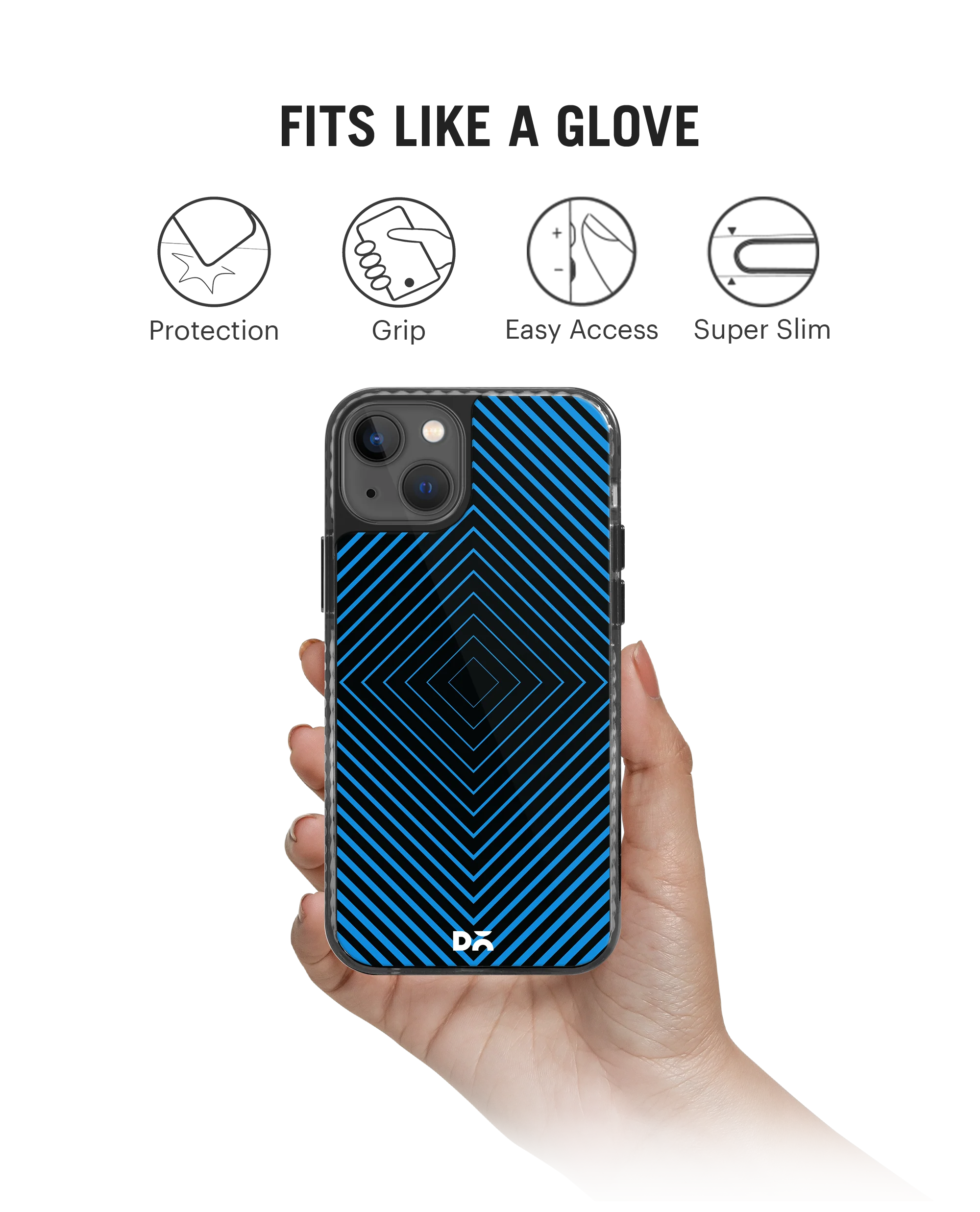 DailyObjects Rhombus Aqua Stride 2.0 Phone Case Cover For iPhone 15 Plus - Image 2