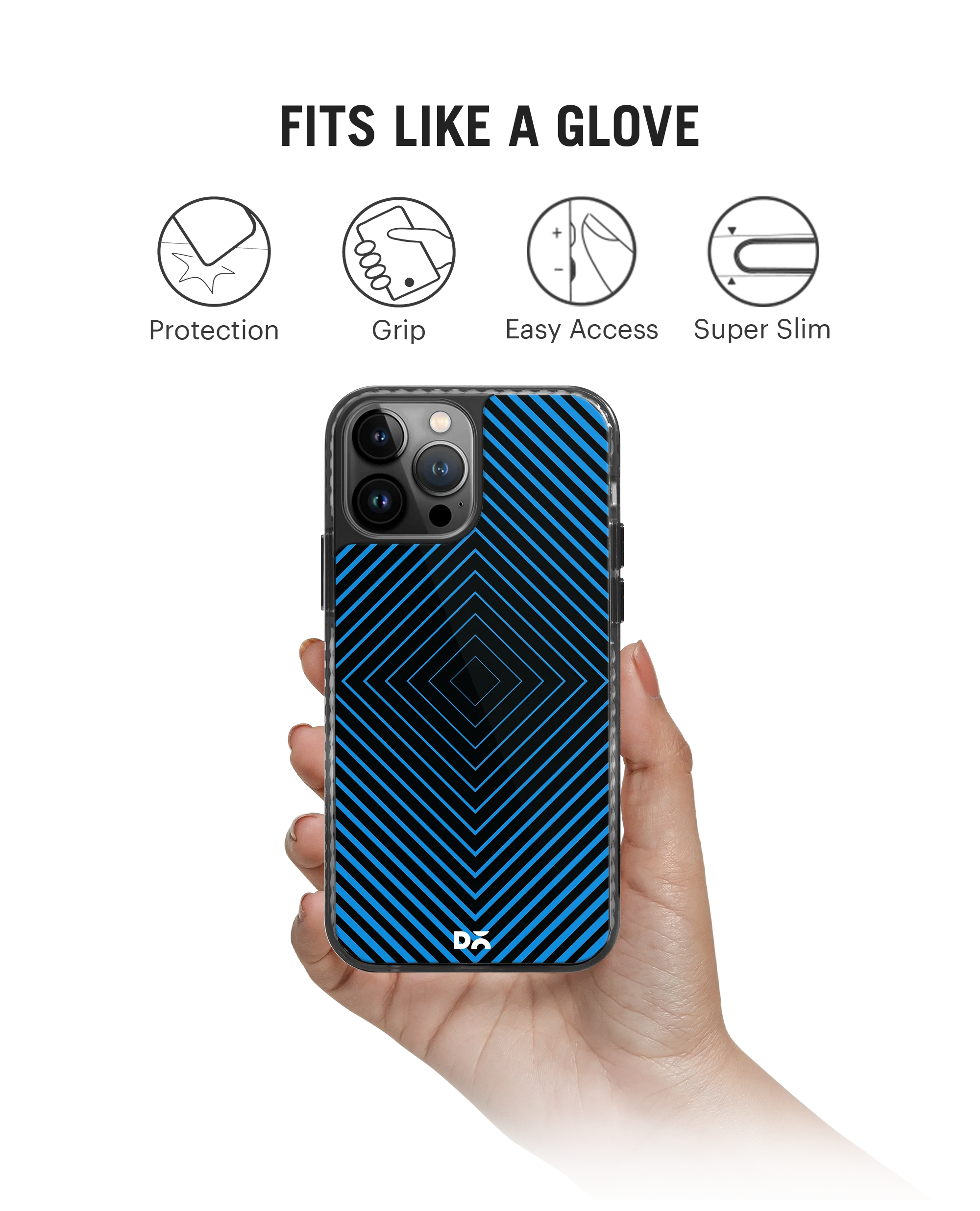 DailyObjects Rhombus Aqua Stride 2.0 Phone Case Cover For iPhone 15 Pro - Image 2