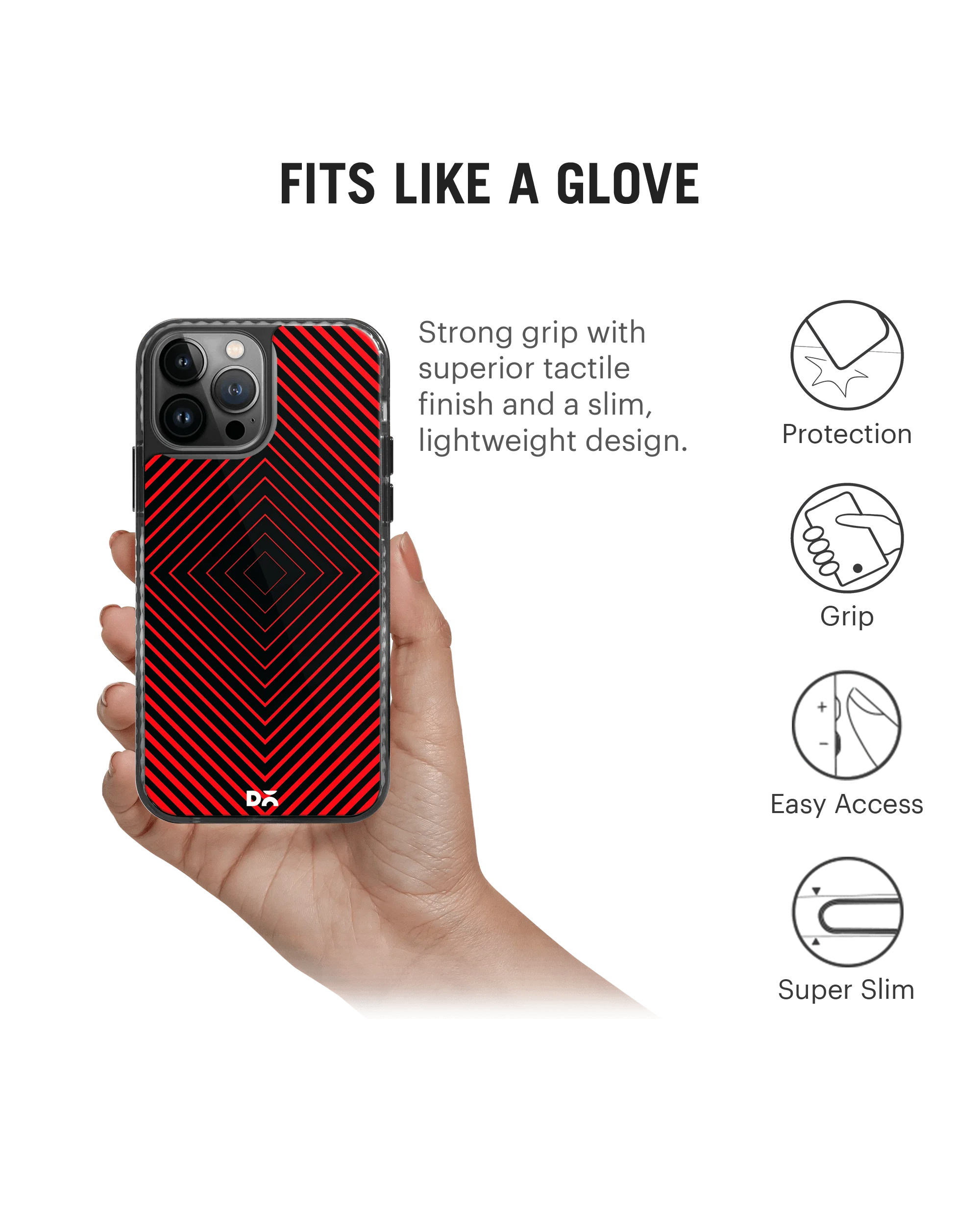 DailyObjects Rhombus Red Stride 2.0 Phone Case Cover For iPhone 14 Pro Max - Image 2