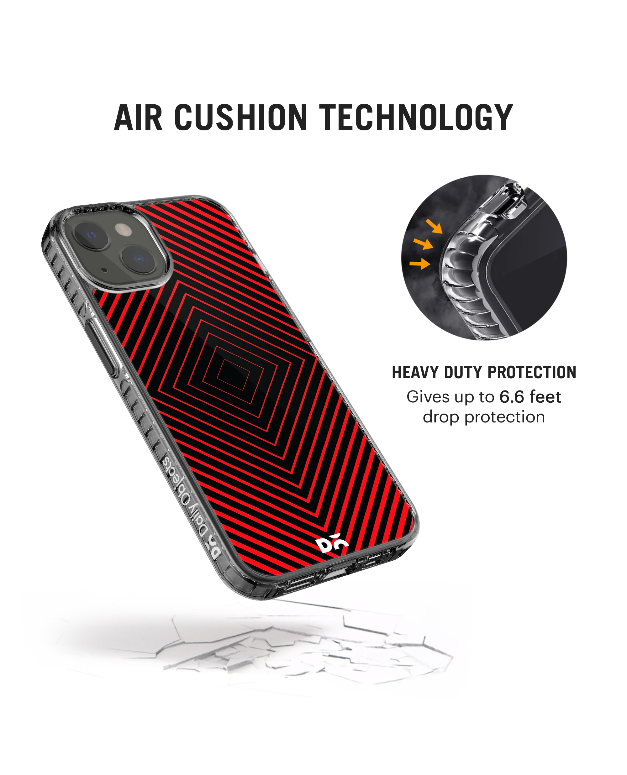 DailyObjects Rhombus Red Stride 2.0 Phone Case Cover For iPhone 15 - Image 6
