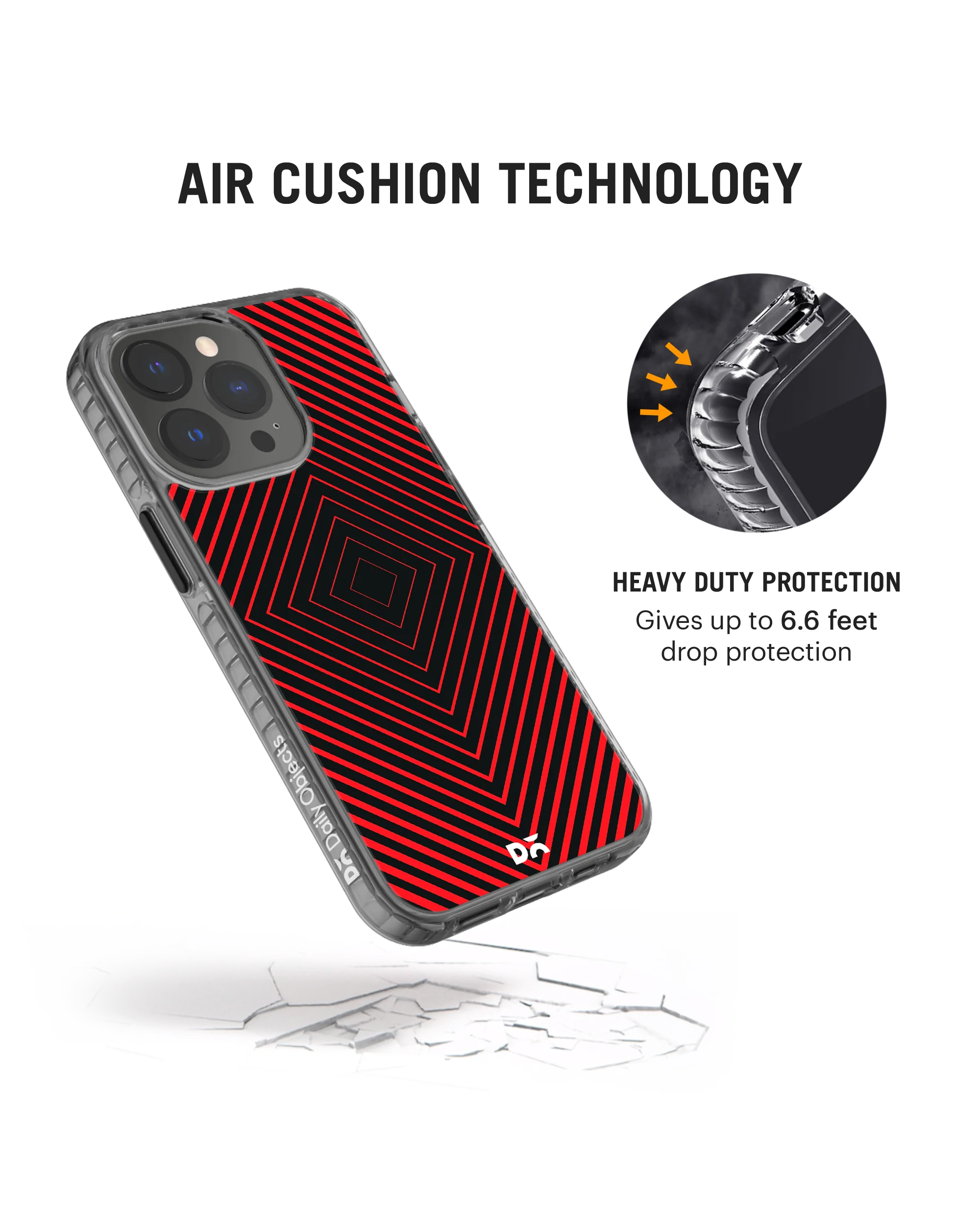 DailyObjects Rhombus Red Stride 2.0 Phone Case Cover For iPhone 15 Pro Max - Image 5