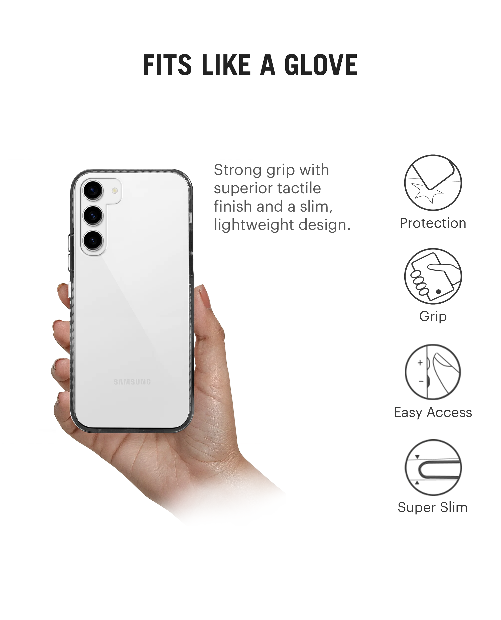 DailyObjects Stride Clear Case Cover For Samsung Galaxy S23 Plus - Image 5