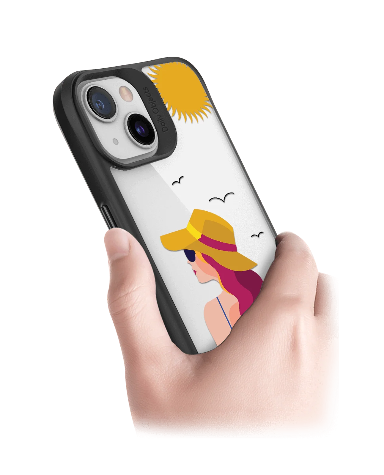 DailyObjects Sun Tan Black Hybrid Clear Case Cover For iPhone 13 Mini - Image 2