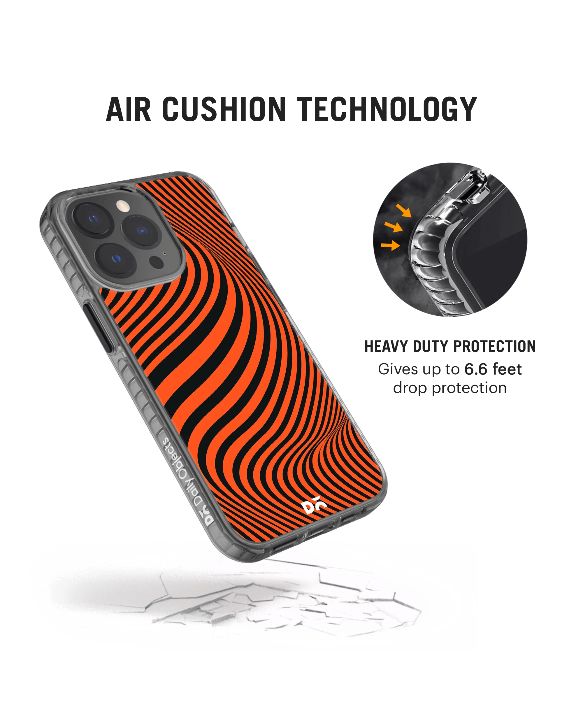 DailyObjects Tangerine Waves Stride 2.0 Case Cover For iPhone 13 Pro - Image 5