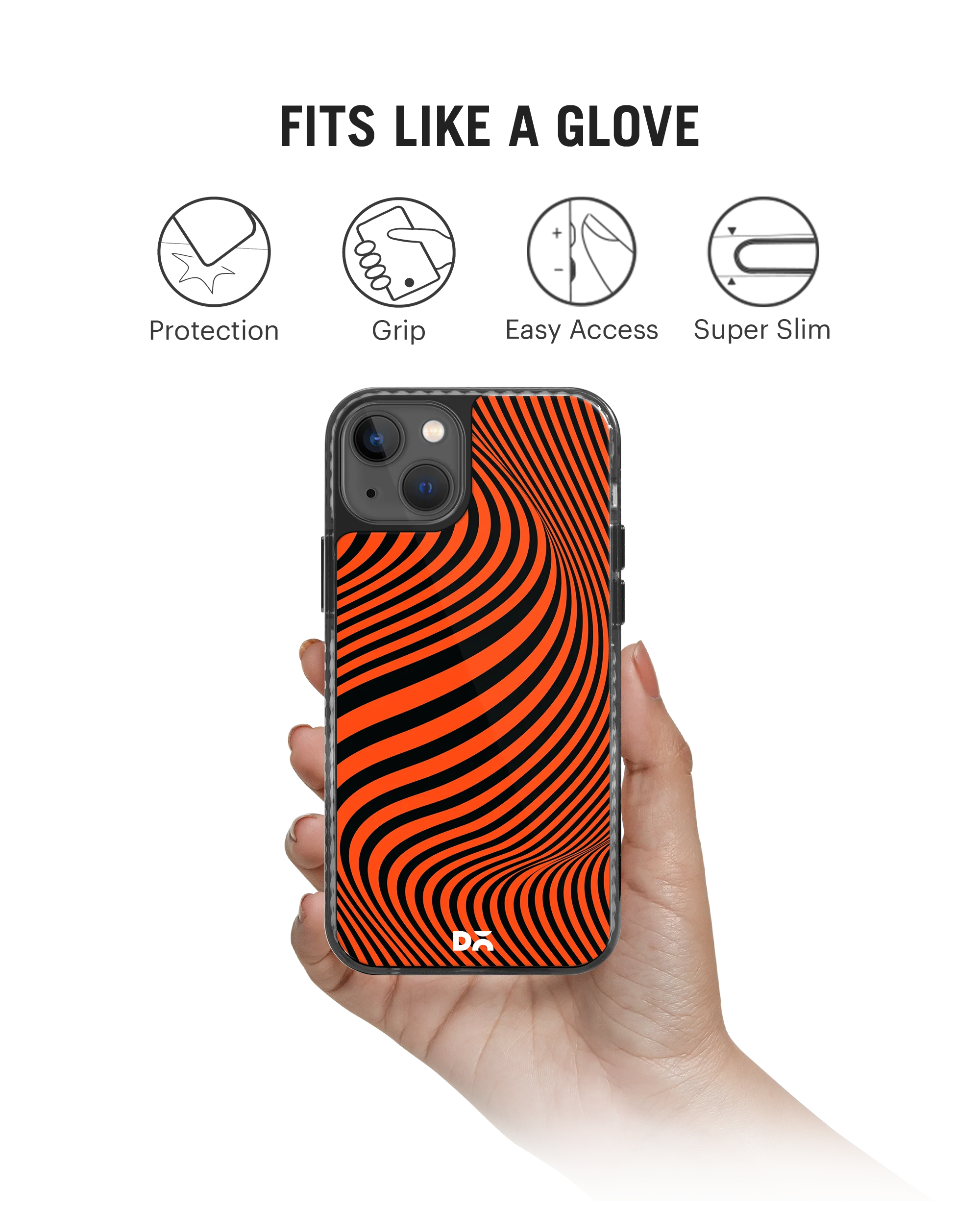 DailyObjects Tangerine Waves Stride 2.0 Phone Case Cover For iPhone 15 Plus - Image 2