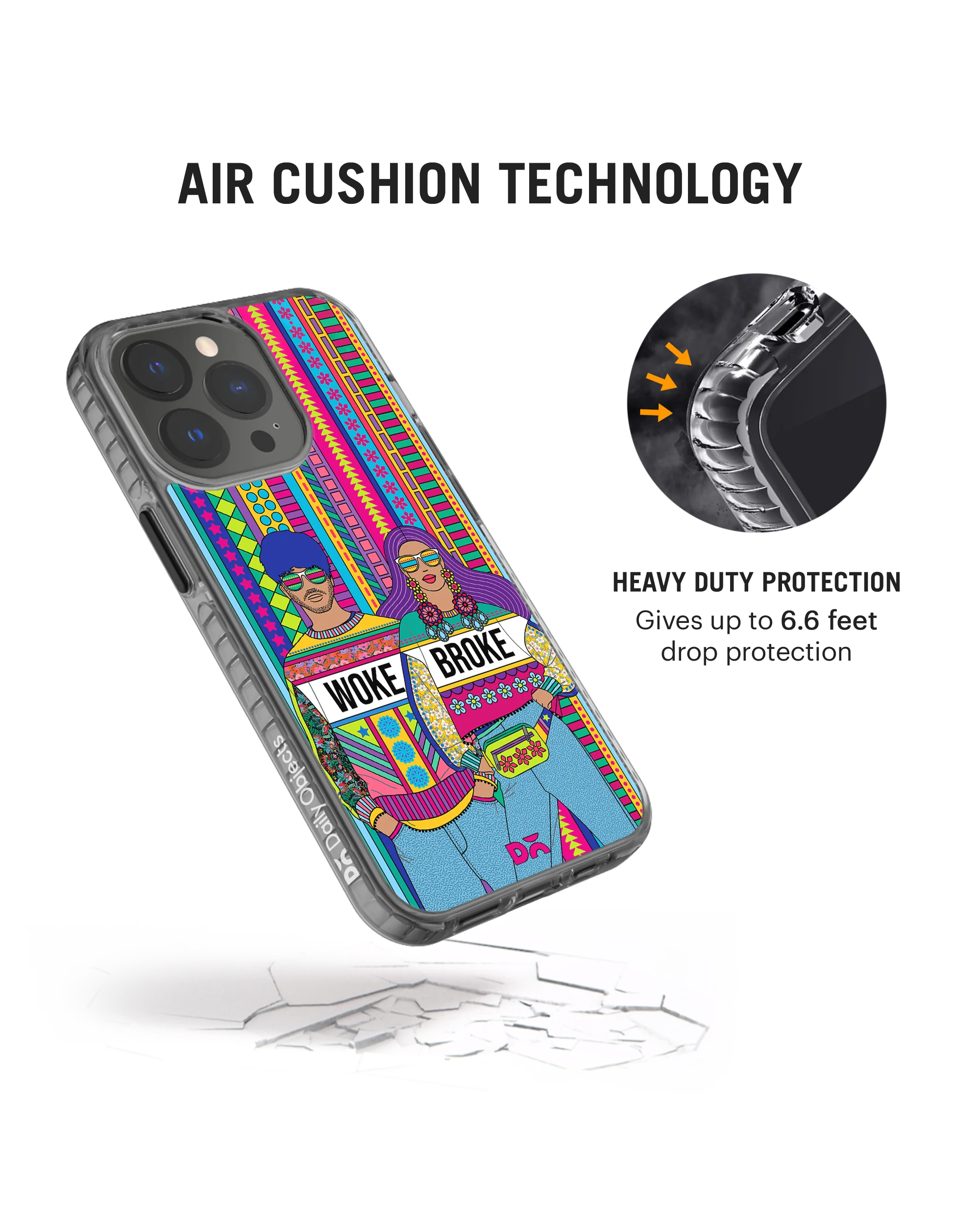 DailyObjects Woke Broke Couple Stride 2.0 Phone Case Cover For iPhone 15 Pro - Image 5