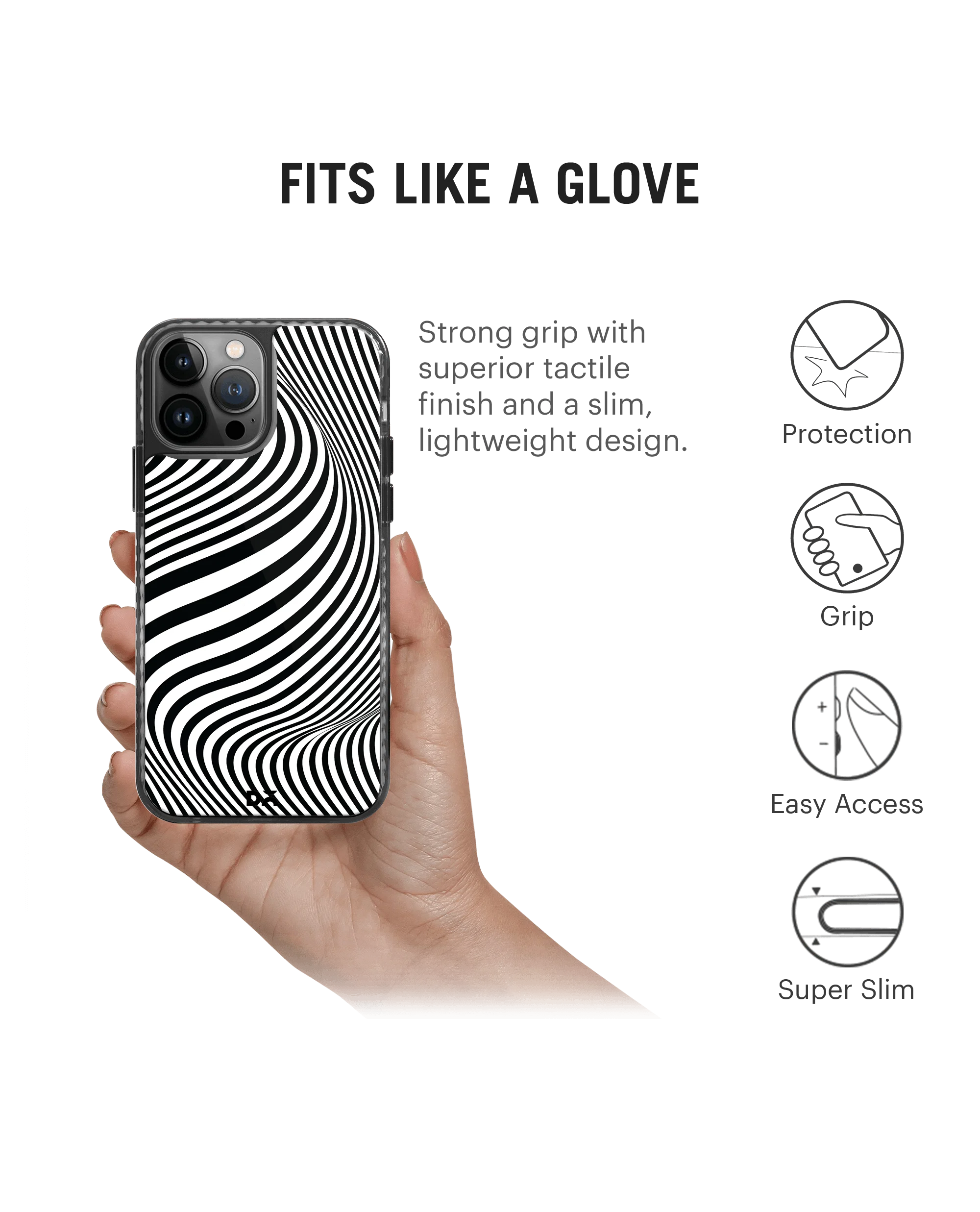 DailyObjects Zebra Waves Stride 2.0 Case Cover For iPhone 13 Pro - Image 2