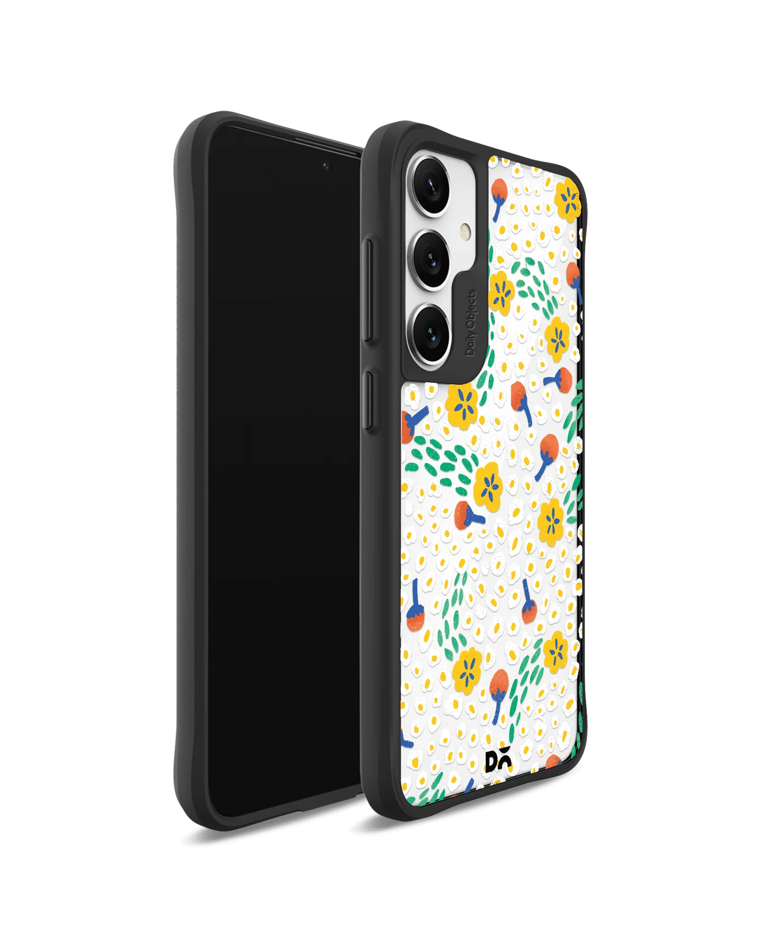 Festive Flora Black Hybrid Clear Case Cover For Samsung Galaxy S24 - Image 3