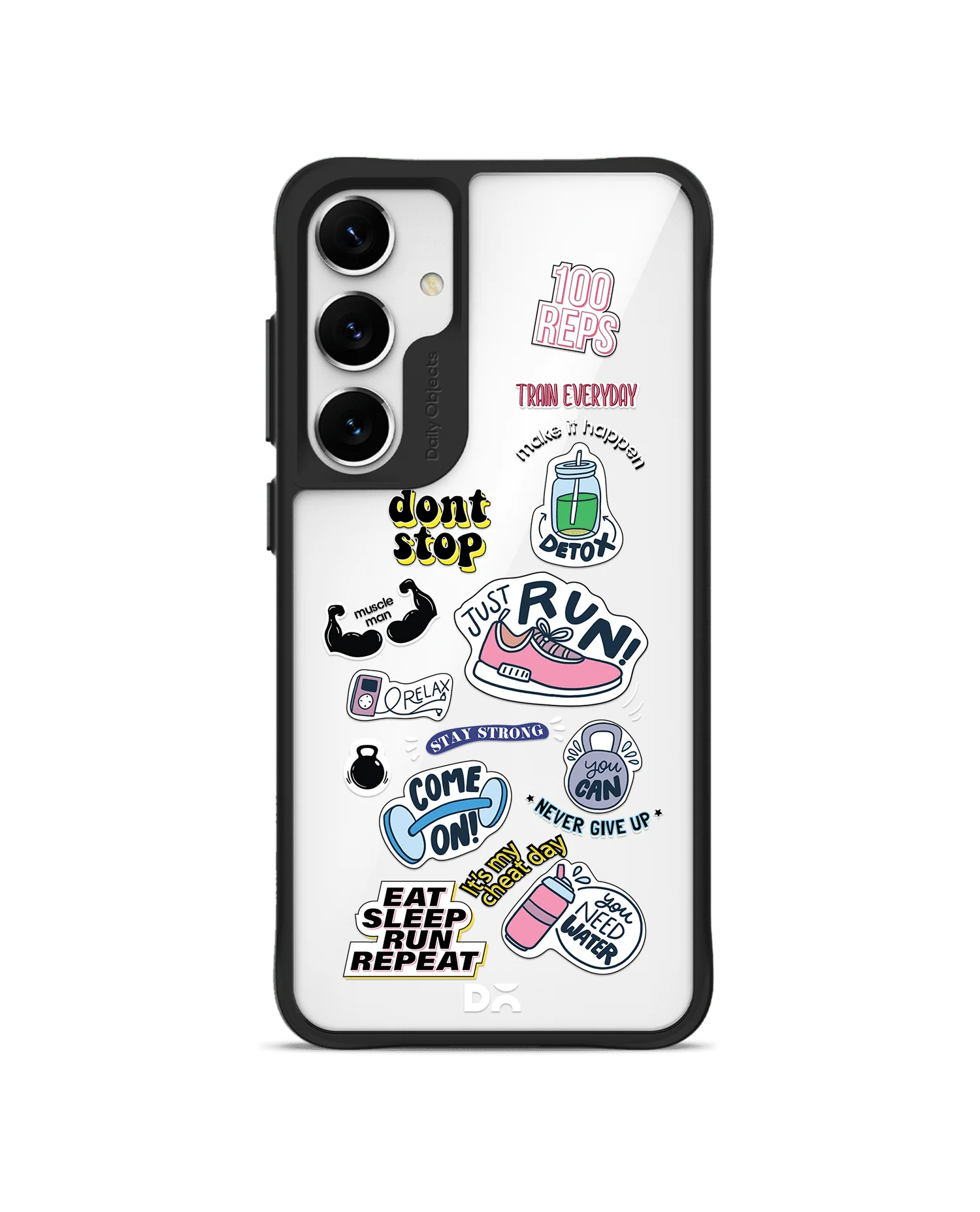Fitspiration Black Hybrid Clear Case Cover For Samsung Galaxy S24