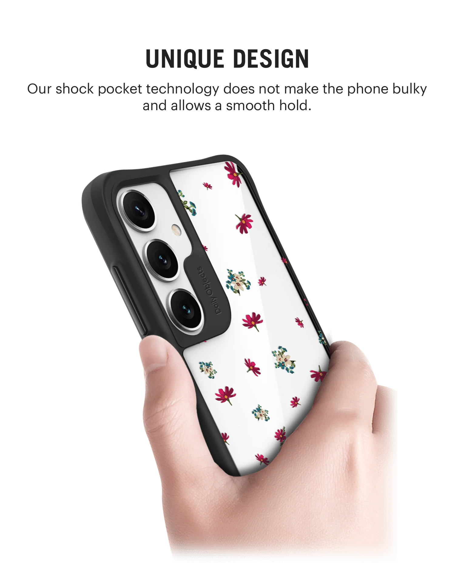 Floating Flowers Black Hybrid Clear Case Cover For Samsung Galaxy S24 Plus - Image 2