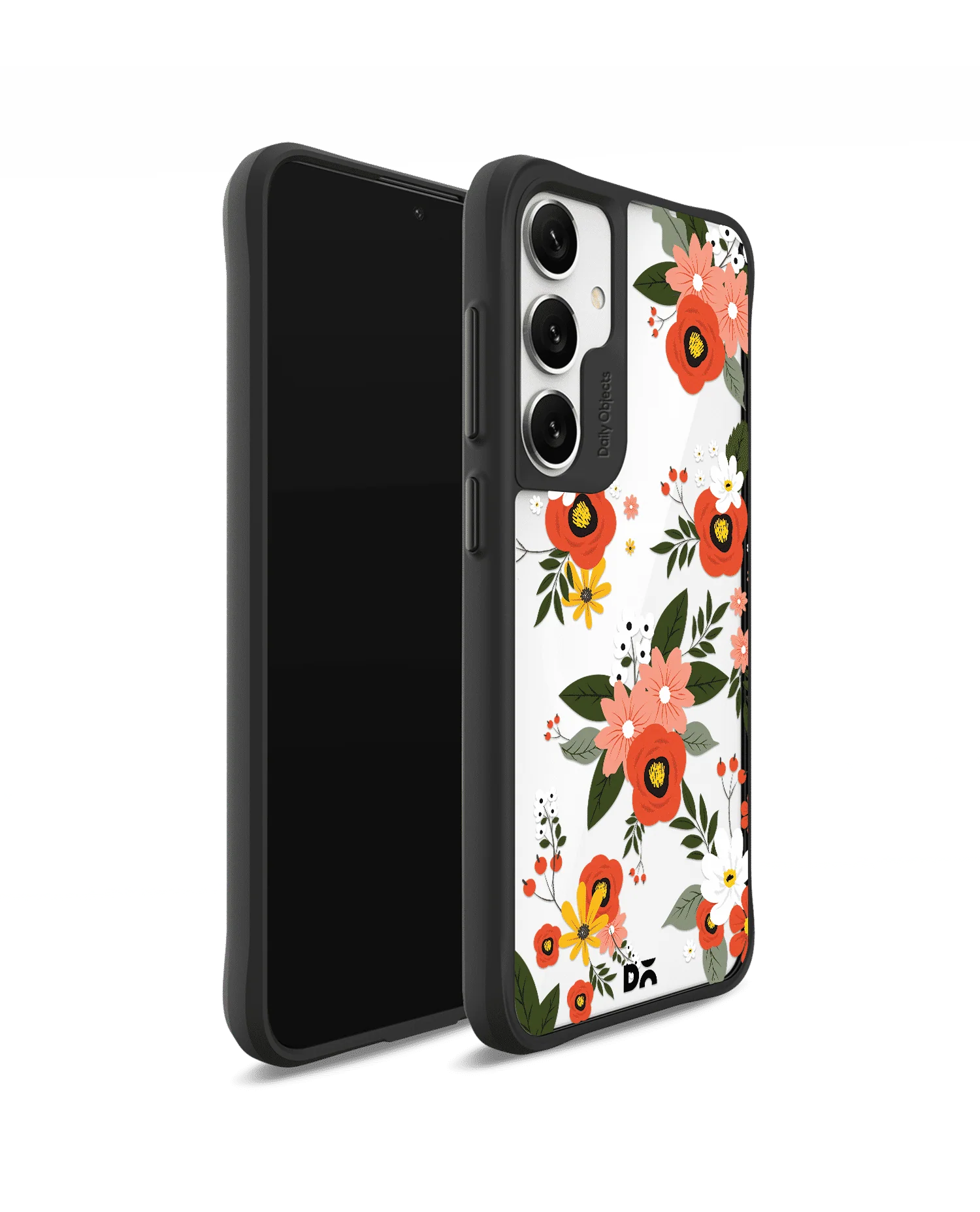 Flower Bunch Black Hybrid Clear Case Cover For Samsung Galaxy S24 - Image 3