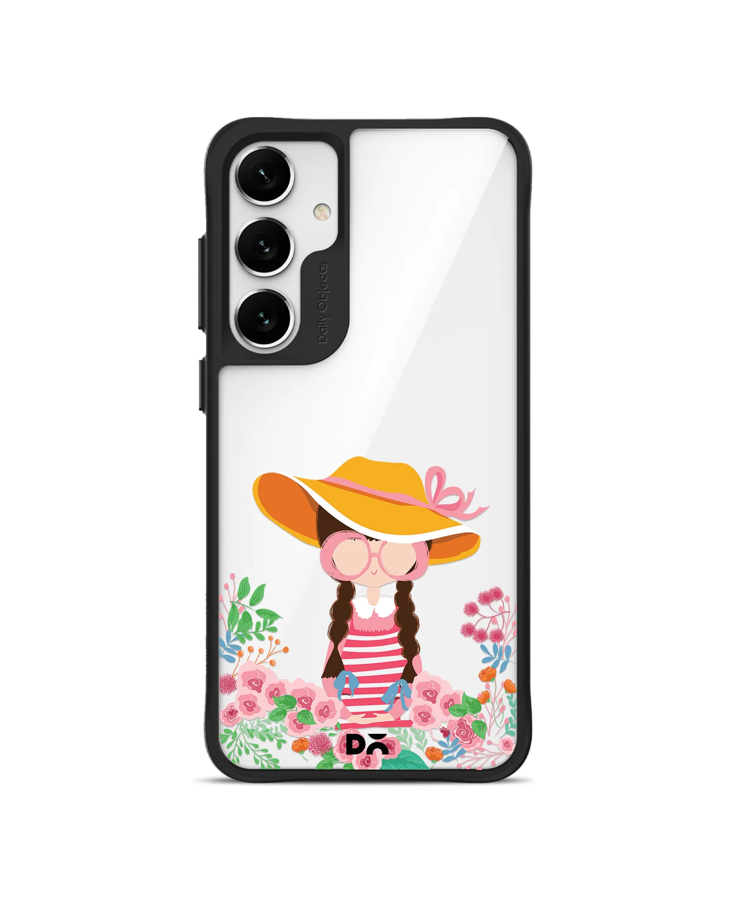Flower Nerd Black Hybrid Clear Case Cover For Samsung Galaxy S24 Plus