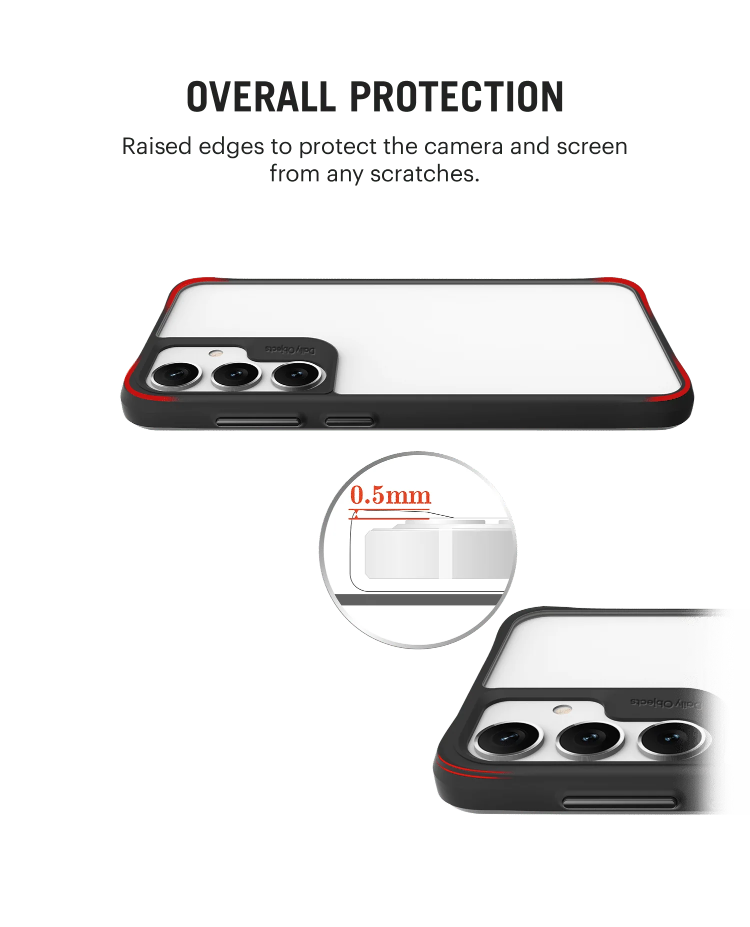 Glittering Daisy Black Hybrid Clear Case Cover For Samsung Galaxy S24 Plus - Image 6