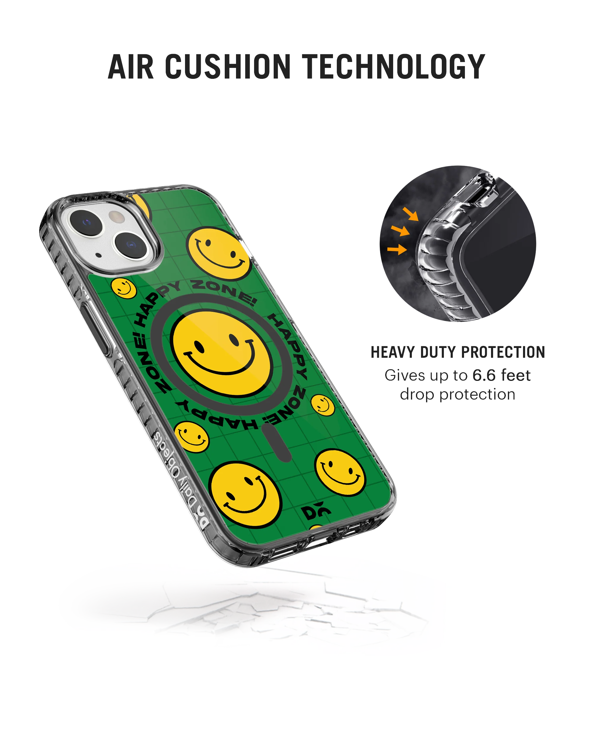 Green Happy Zone Stride 2.0 Clear MagSafe Phone Case Cover For iPhone 13 - Image 5