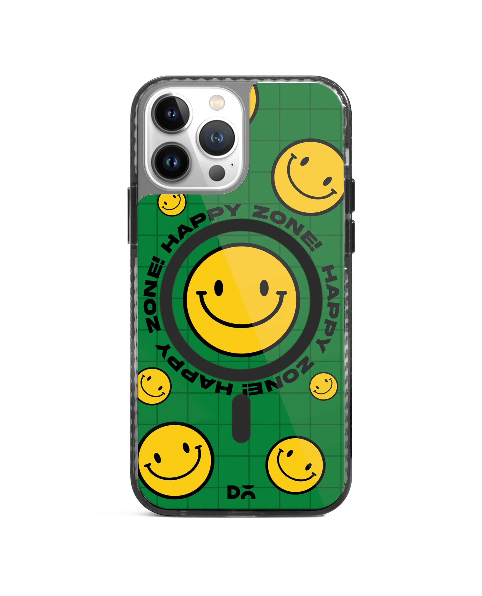 Green Happy Zone Stride 2.0 Clear MagSafe Phone Case Cover For iPhone 13 Pro