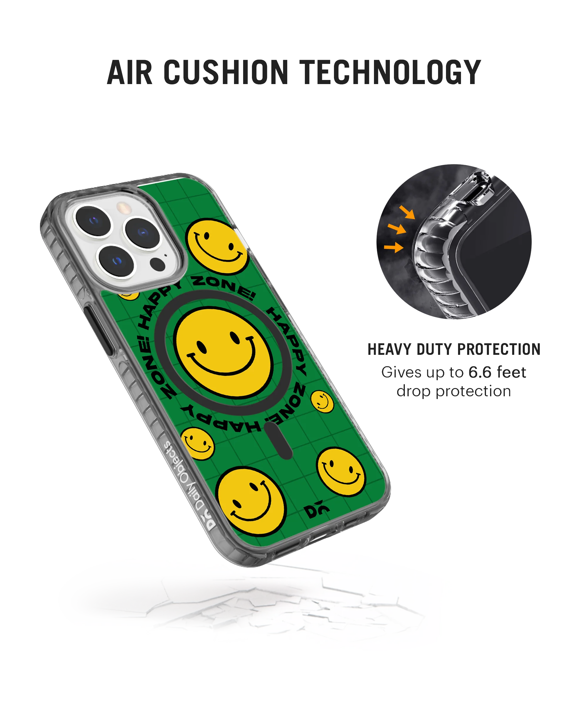 Green Happy Zone Stride 2.0 Clear MagSafe Phone Case Cover For iPhone 14 Pro - Image 5