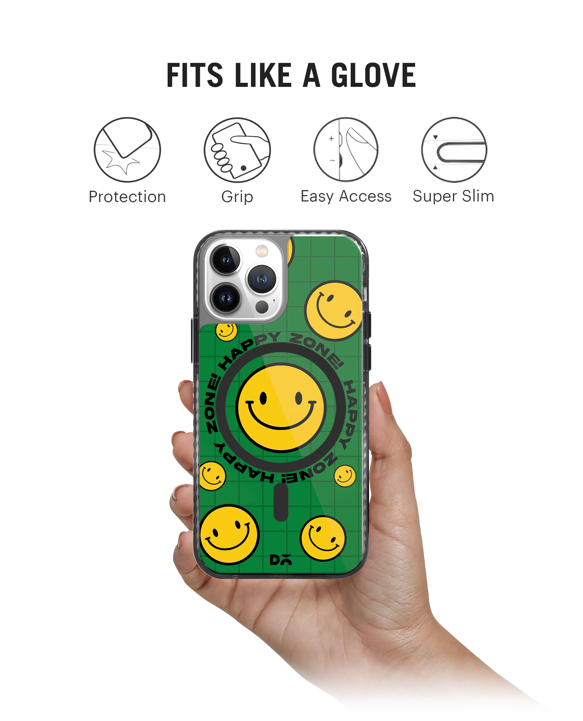 Green Happy Zone Stride 2.0 Clear MagSafe Phone Case Cover For iPhone 14 Pro - Image 9