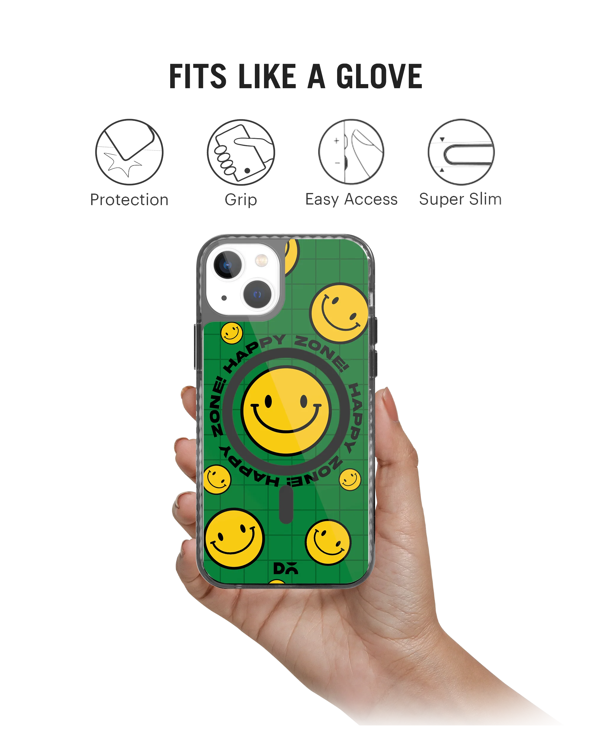 Green Happy Zone Stride 2.0 Clear MagSafe Phone Case Cover For iPhone 15 - Image 9