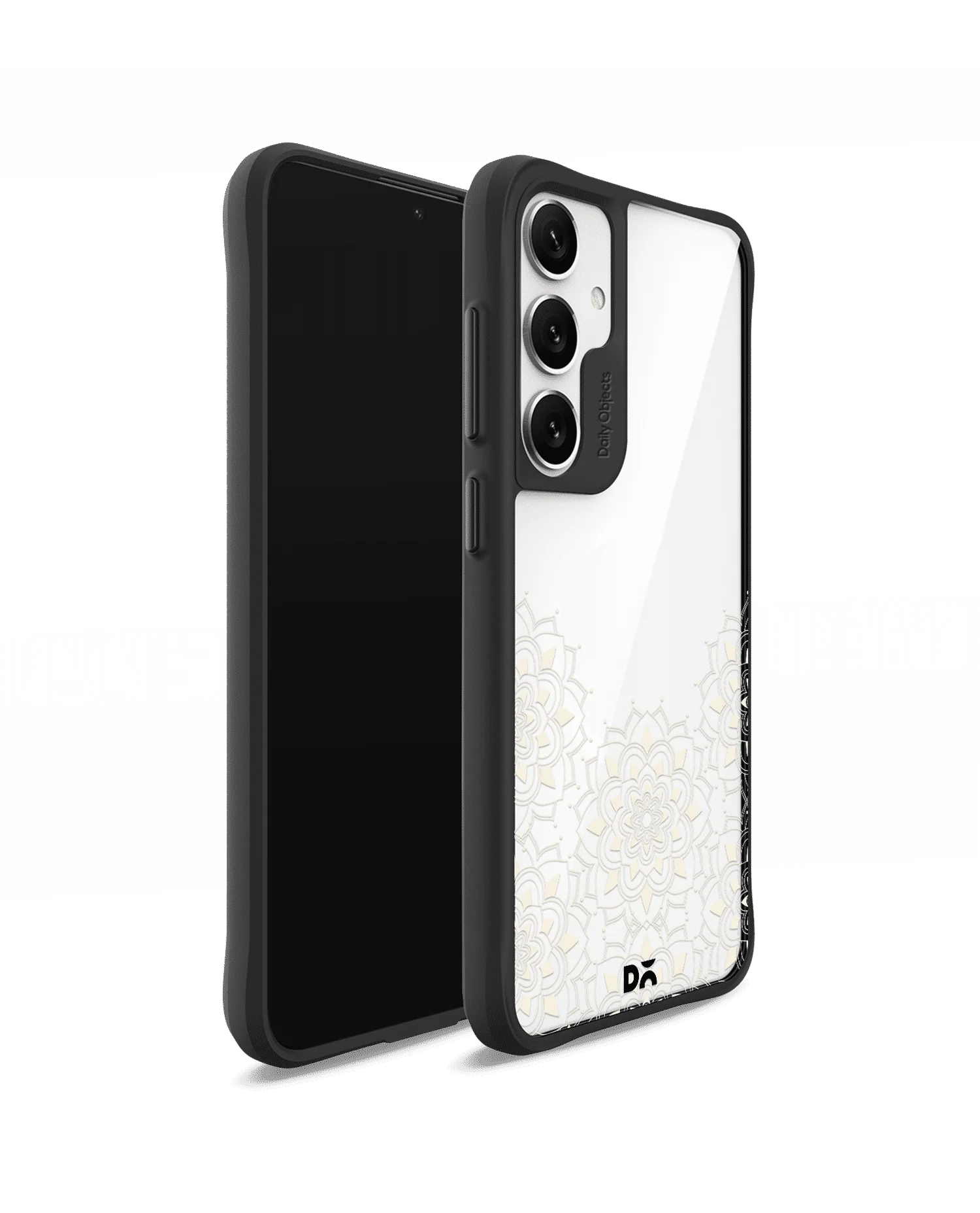 Mandala Flake Off White Black Hybrid Clear Case Cover For Samsung Galaxy S24 Plus - Image 3