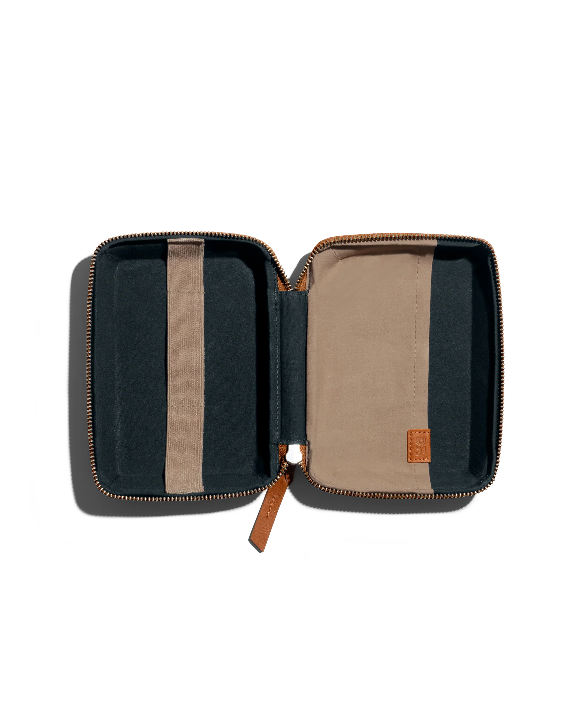 Marshal Mini Tech Kit Organiser -Leatherite - Tan - Image 3