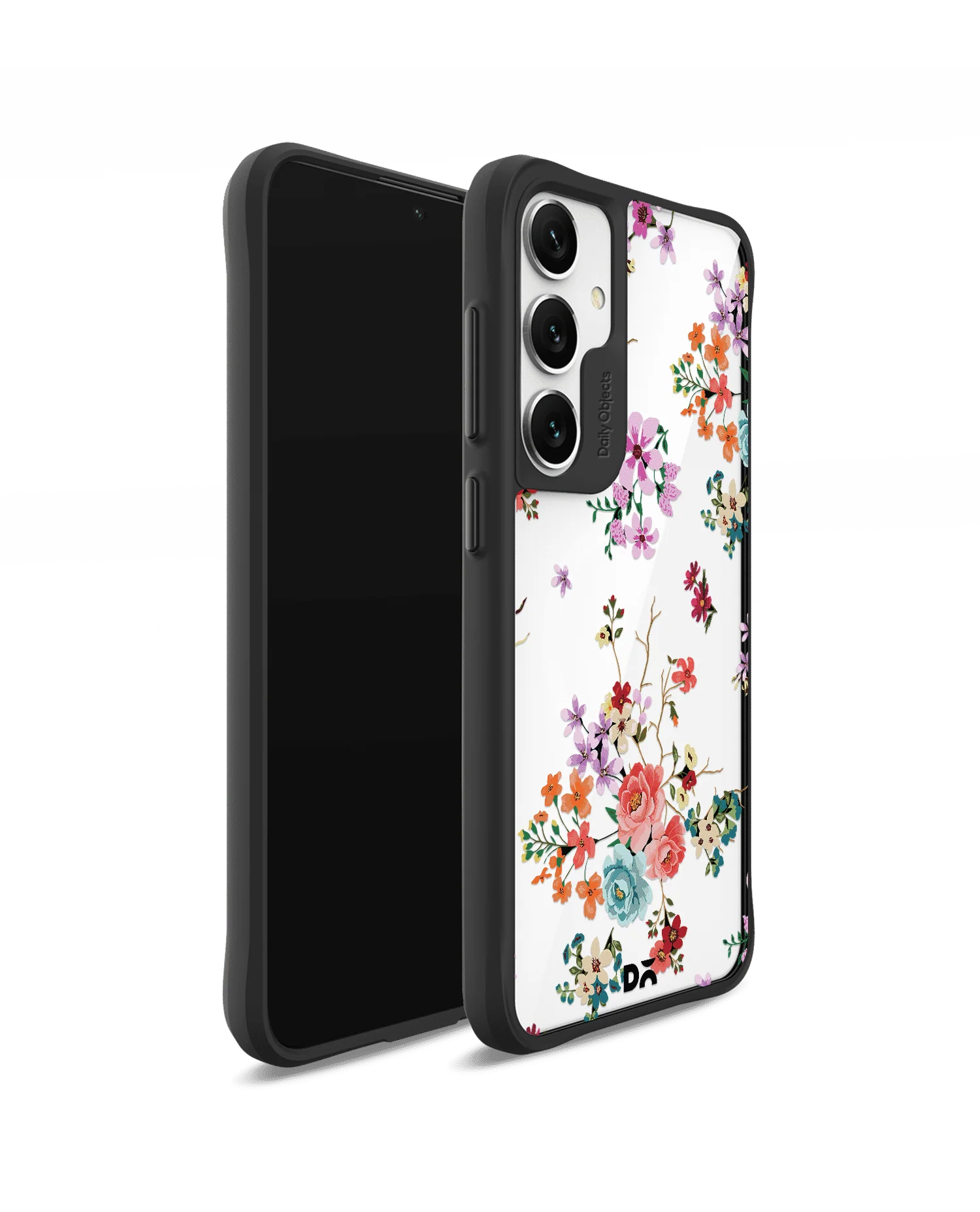 Periwinkle & Roses Black Hybrid Clear Case Cover For Samsung Galaxy S24 - Image 3