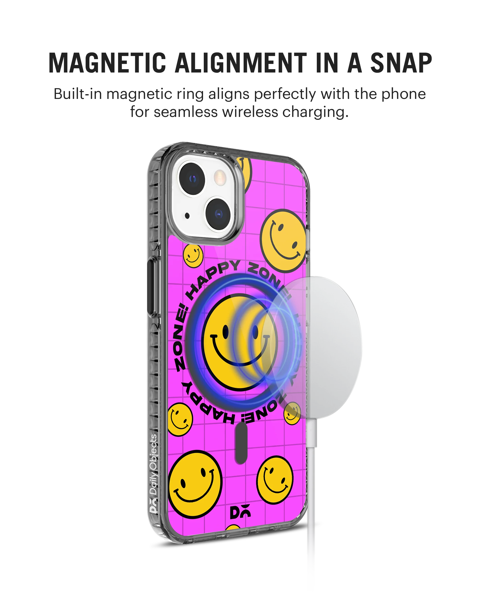 Pink Happy Zone Stride 2.0 Clear MagSafe Phone Case Cover For iPhone 15 - Image 2
