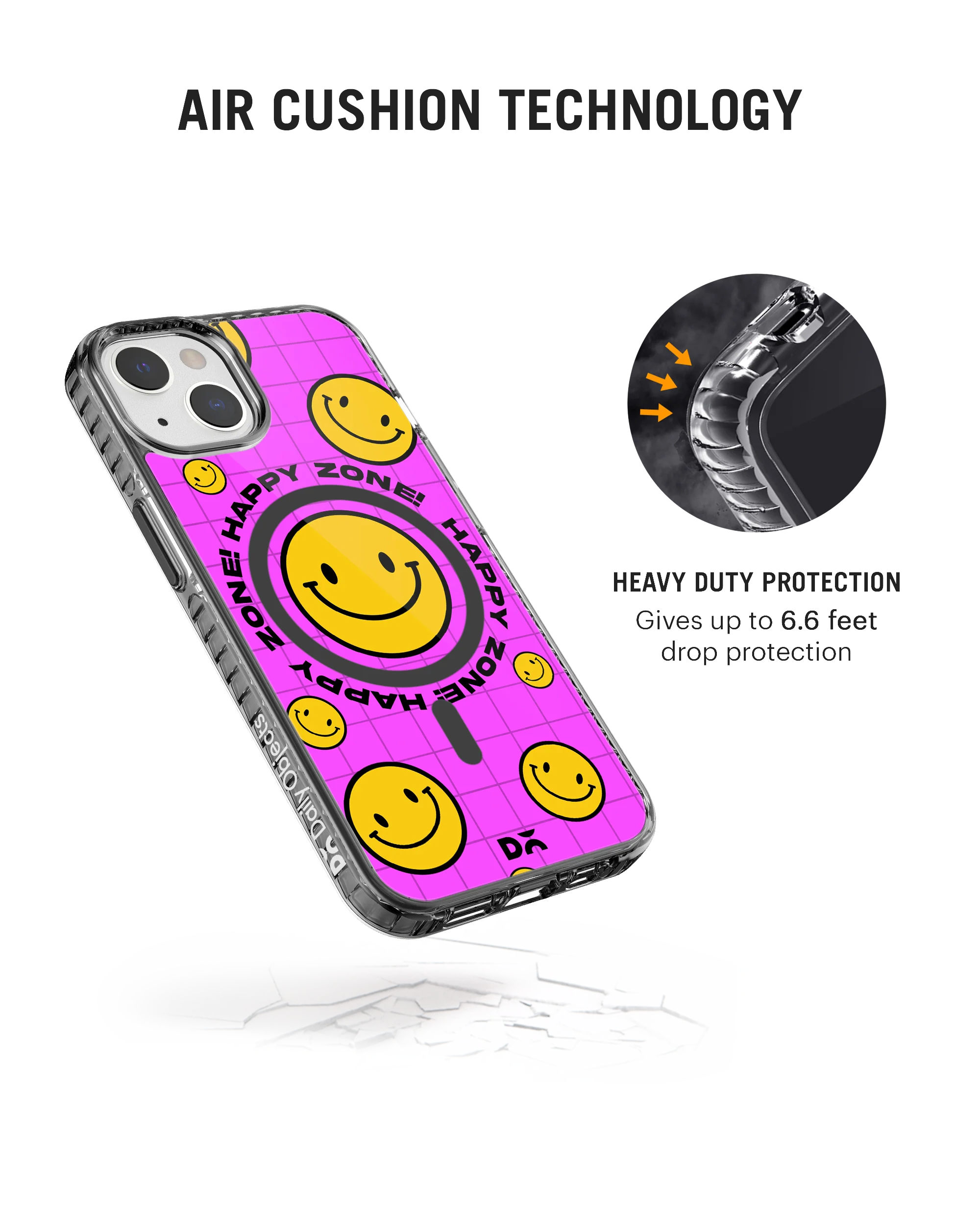 Pink Happy Zone Stride 2.0 Clear MagSafe Phone Case Cover For iPhone 15 - Image 5