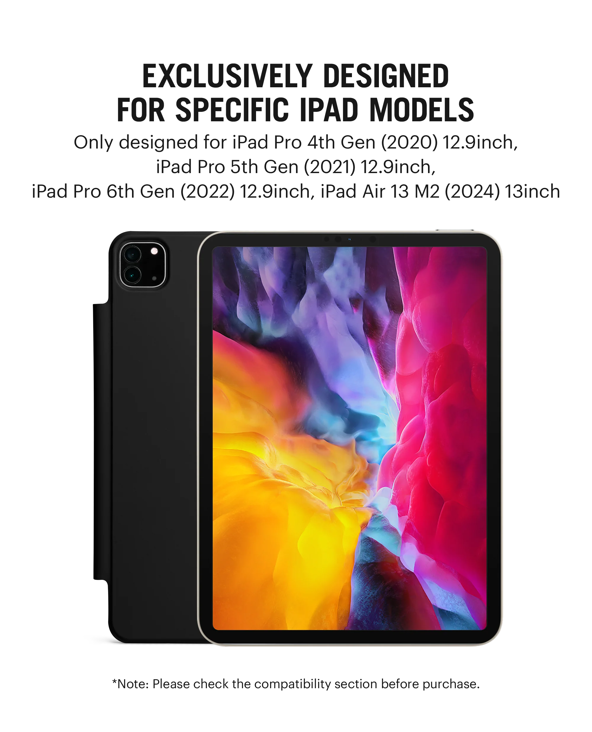 Pleat Y-Fold Magnetic iPad Case for iPad Pro 4 2020 12.9 Inch - Image 5