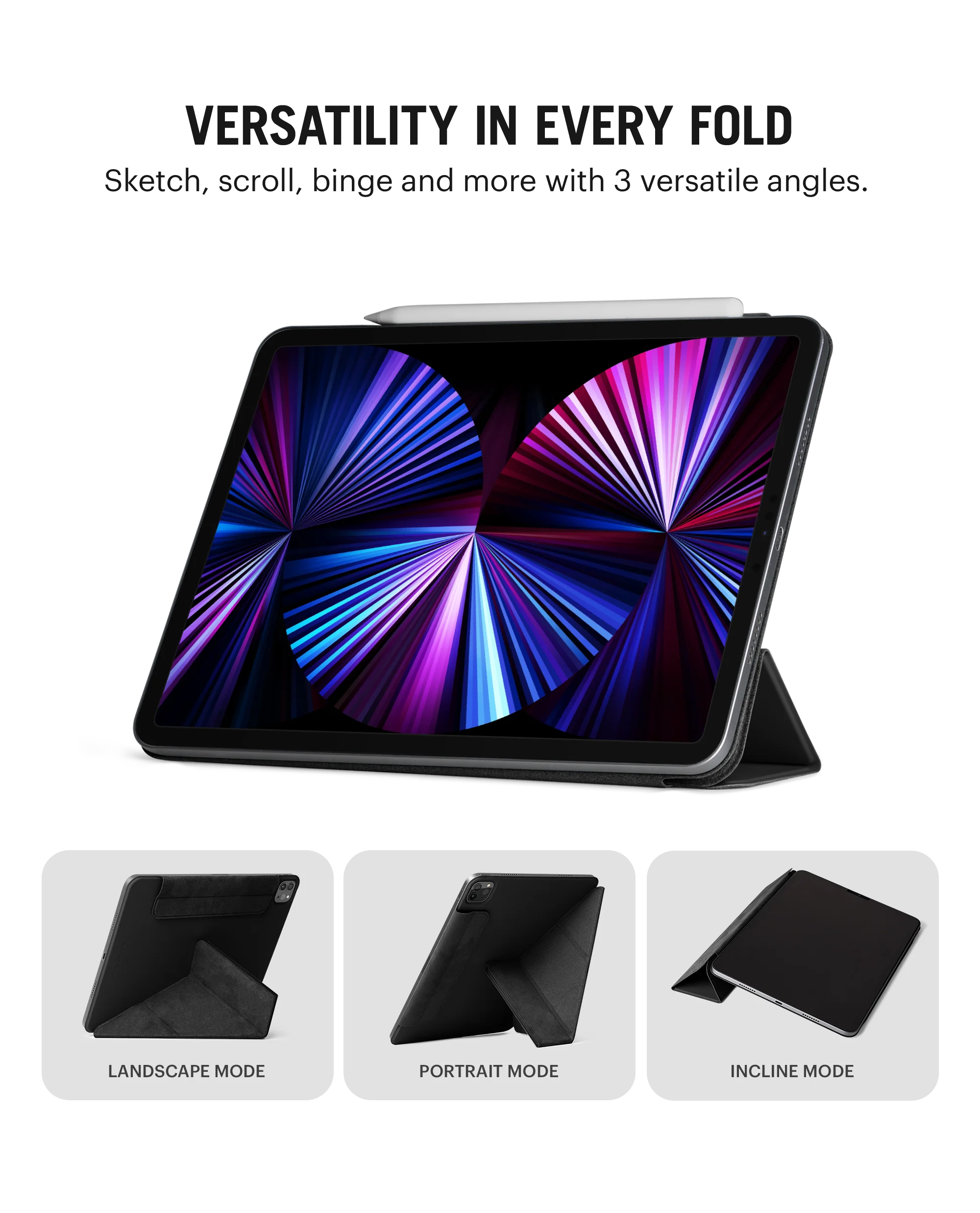 Pleat Y-Fold Magnetic iPad Case for iPad Pro 7th Gen 13 Inch - Image 5