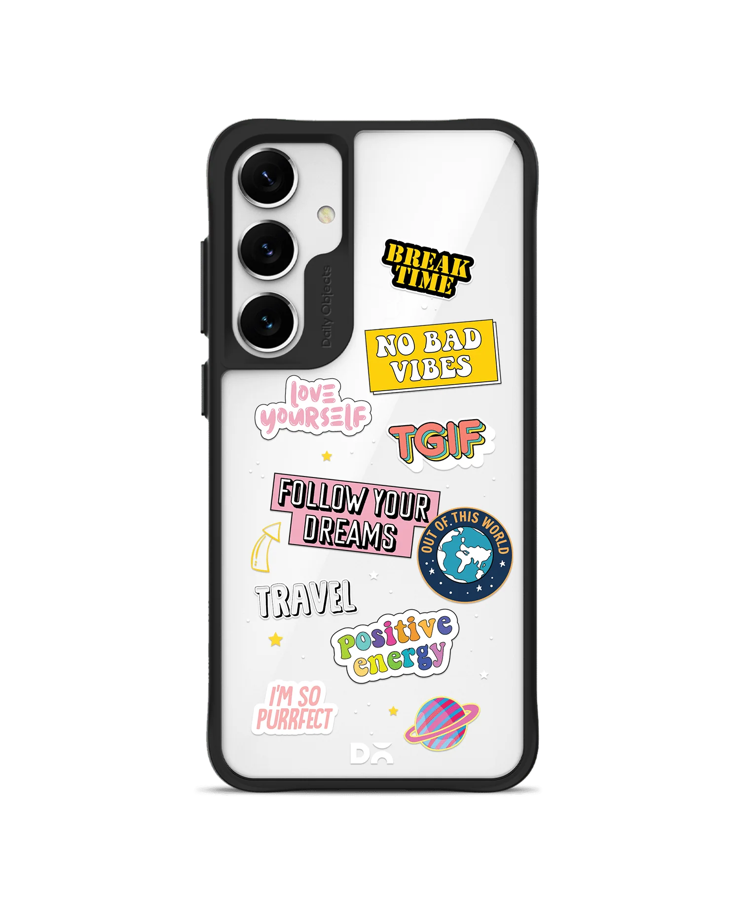 Positivity Black Hybrid Clear Case Cover For Samsung Galaxy S24
