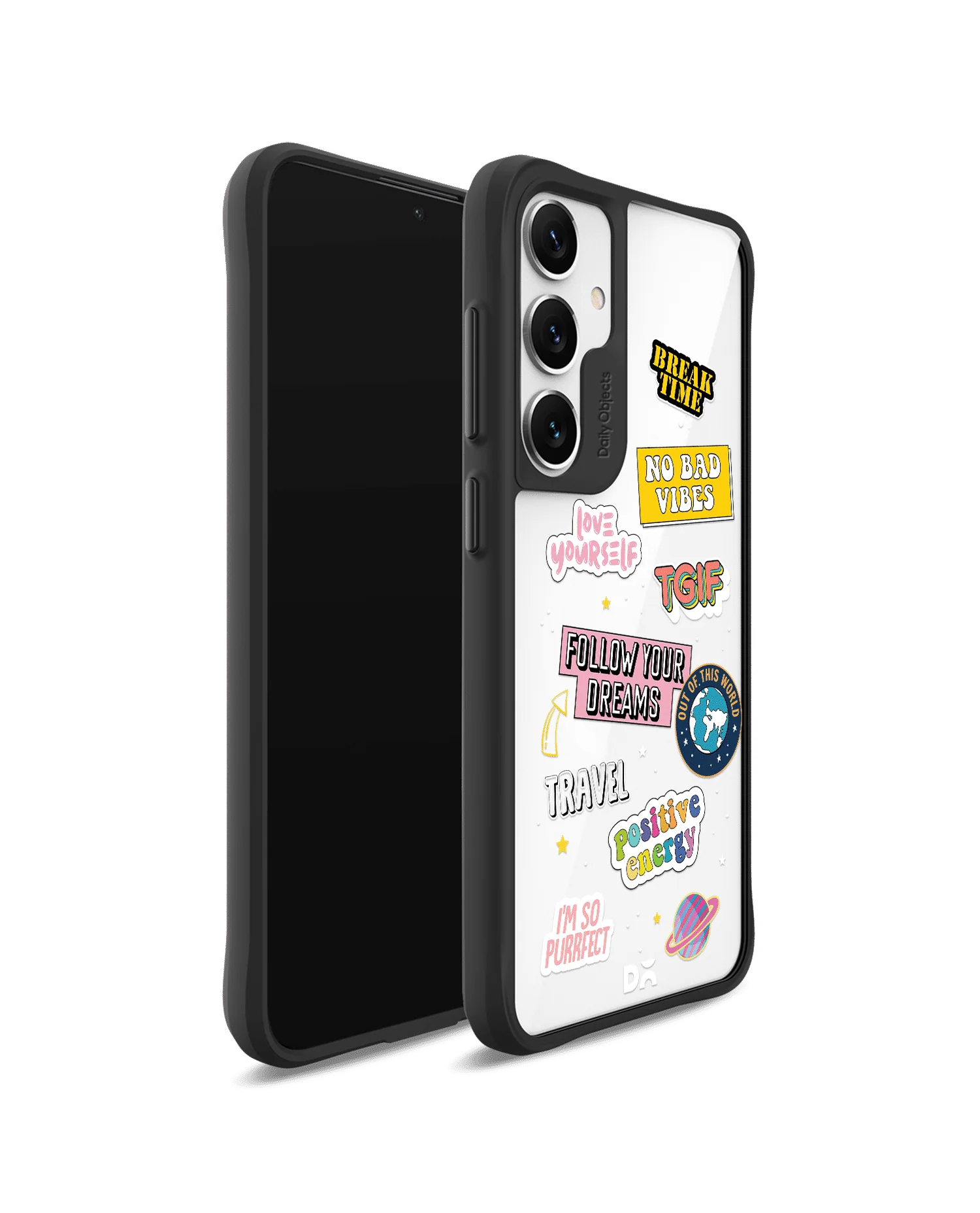 Positivity Black Hybrid Clear Case Cover For Samsung Galaxy S24 - Image 3