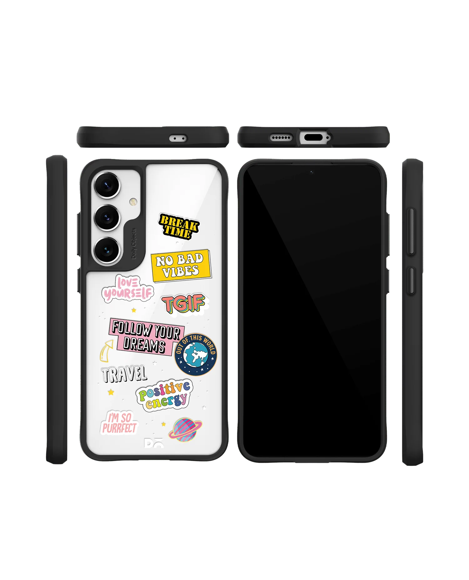 Positivity Black Hybrid Clear Case Cover For Samsung Galaxy S24 Plus - Image 10