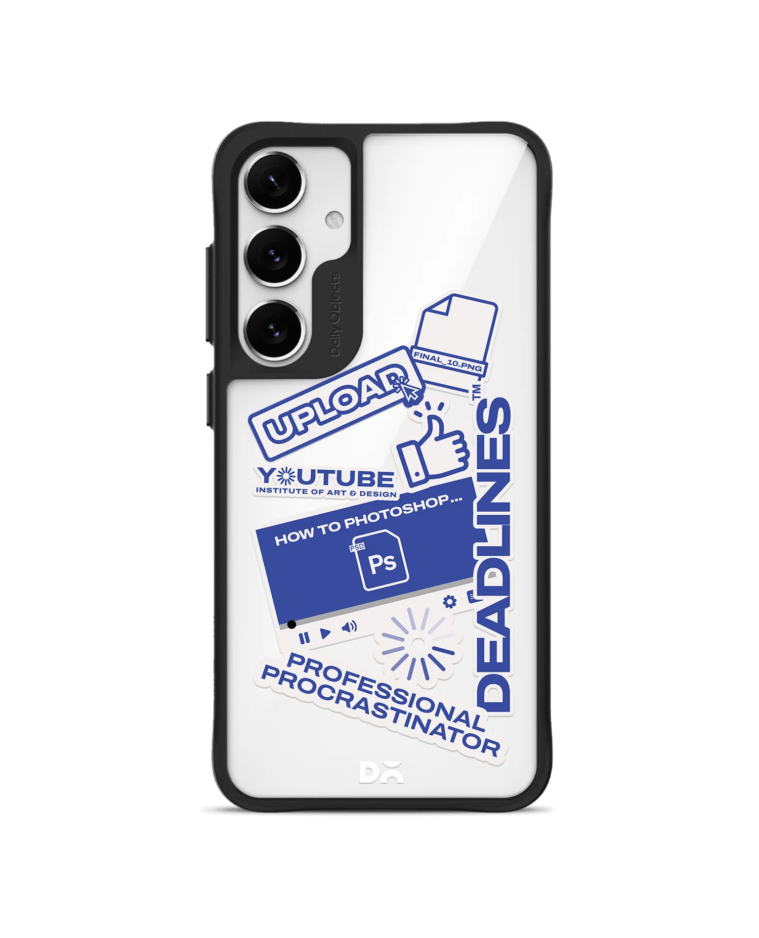 Procrastination Loading Black Hybrid Clear Case Cover For Samsung Galaxy S24 Plus