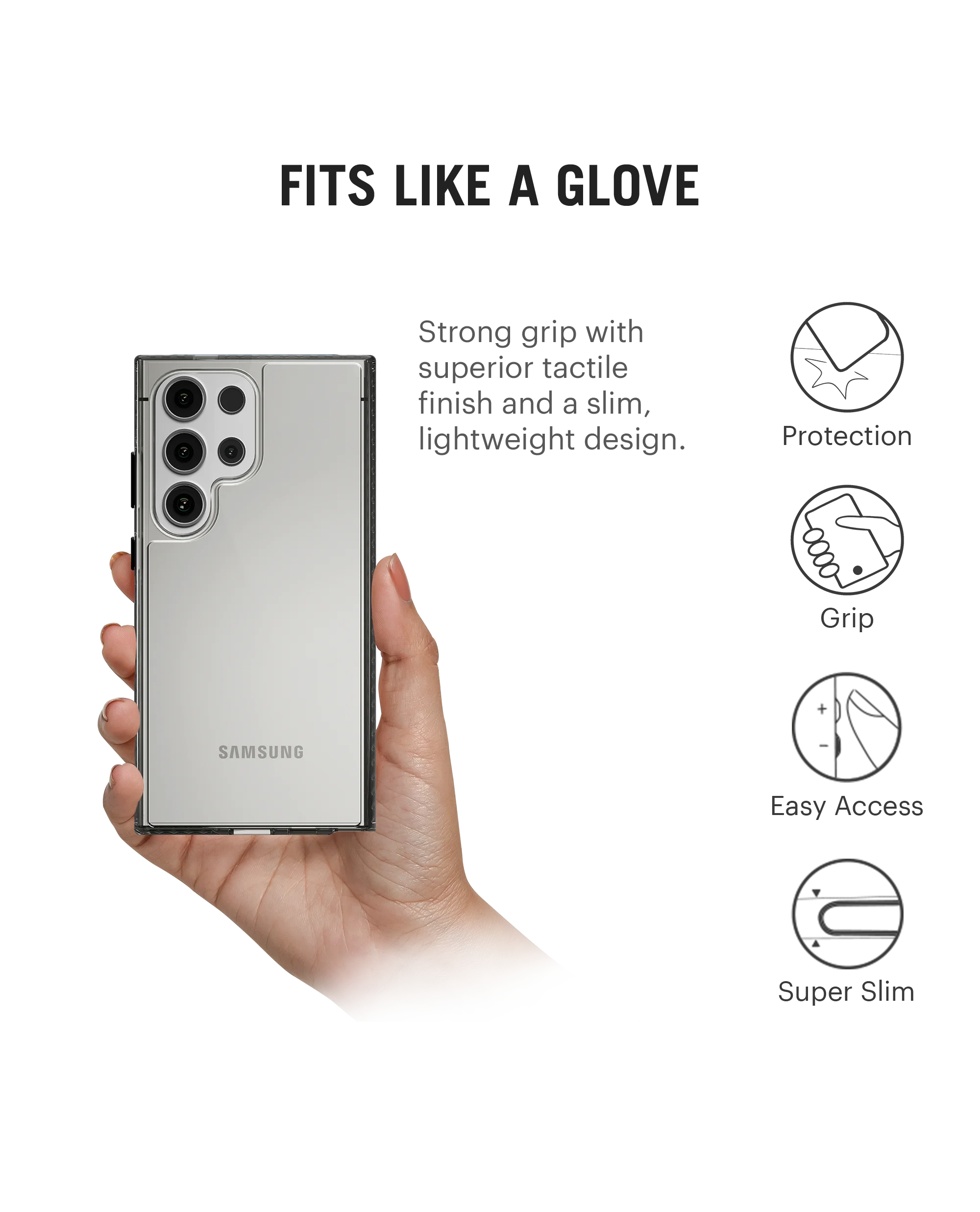 Stride 2.0 Clear Case Cover for Samsung Galaxy S24 Ultra - Image 5