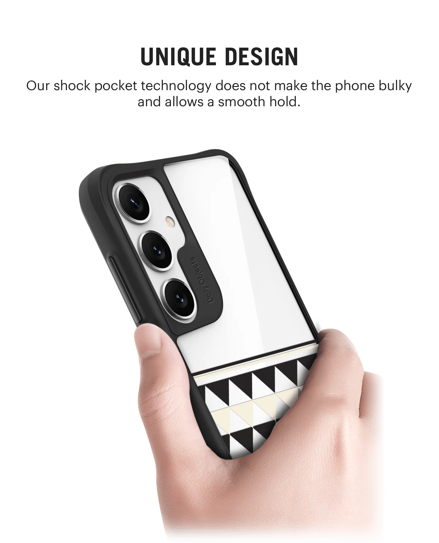 Triangles Duo Black Hybrid Clear Case Cover For Samsung Galaxy S24 - Image 2