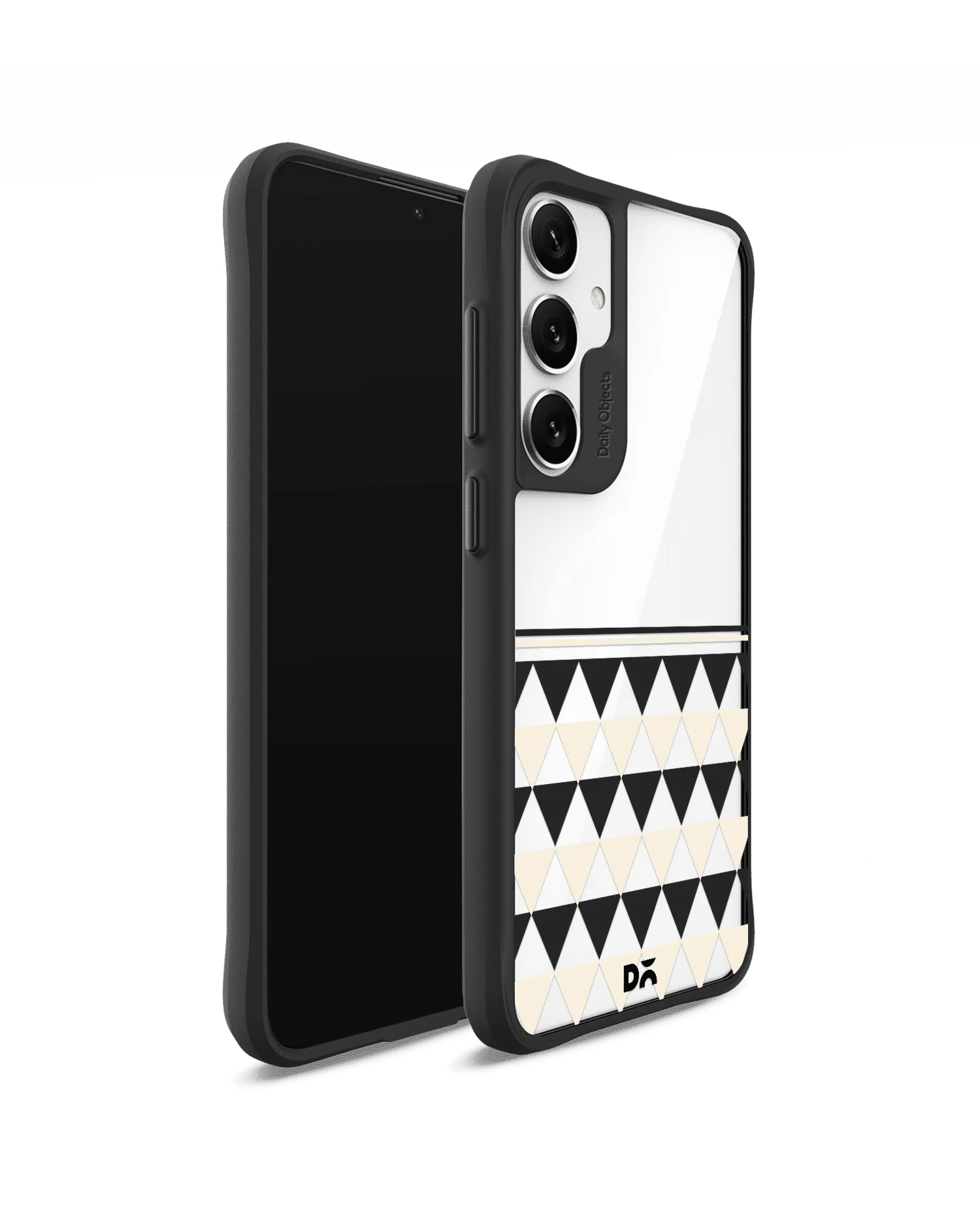 Triangles Duo Black Hybrid Clear Case Cover For Samsung Galaxy S24 - Image 3