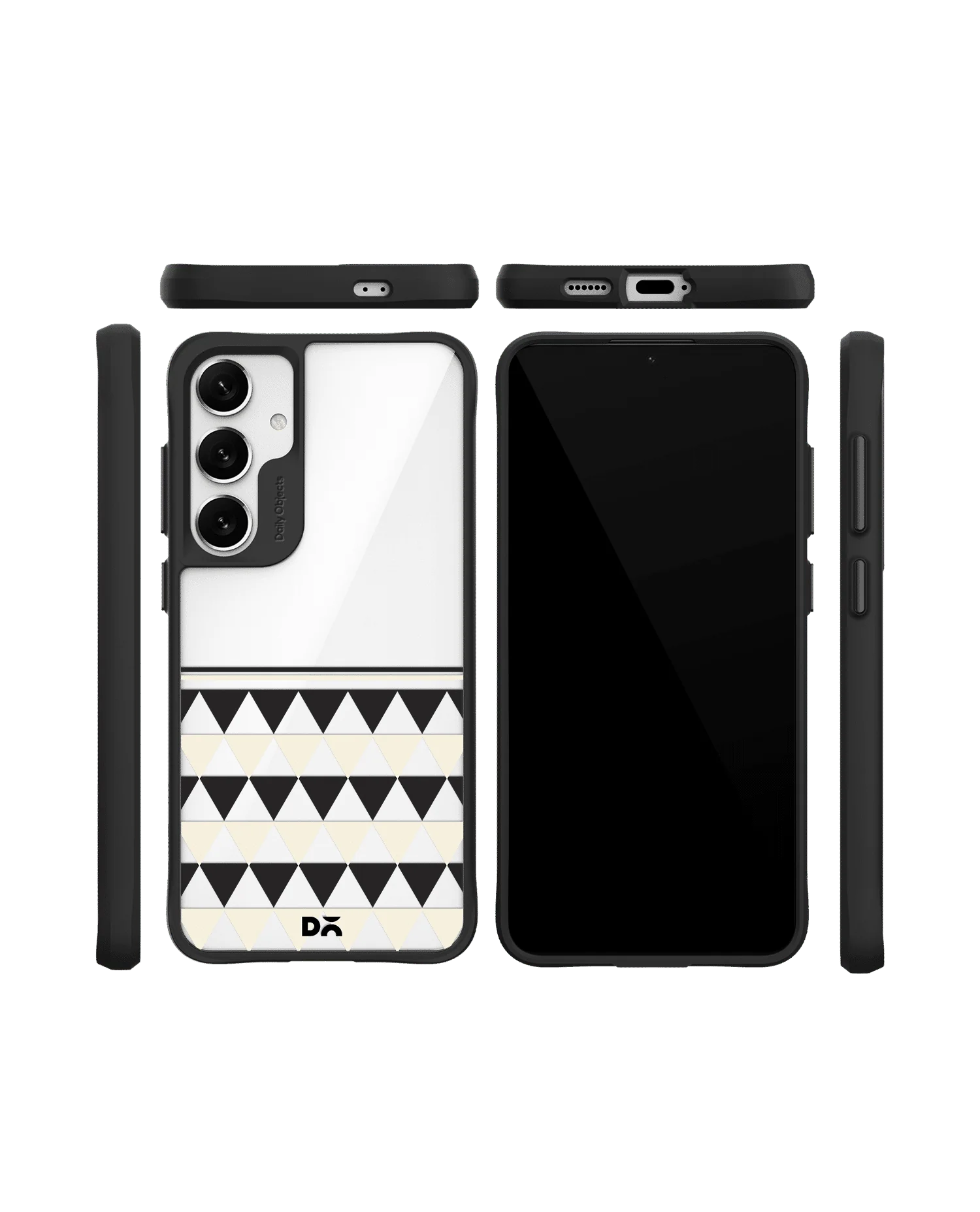 Triangles Duo Black Hybrid Clear Case Cover For Samsung Galaxy S24 Plus - Image 10